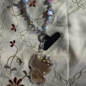 Cute Gold and Pink phone chain